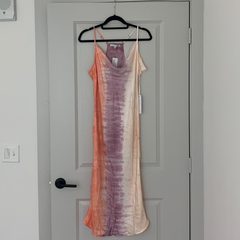 Young Fabulous & Broke Tie Dye Silky Slip Dress